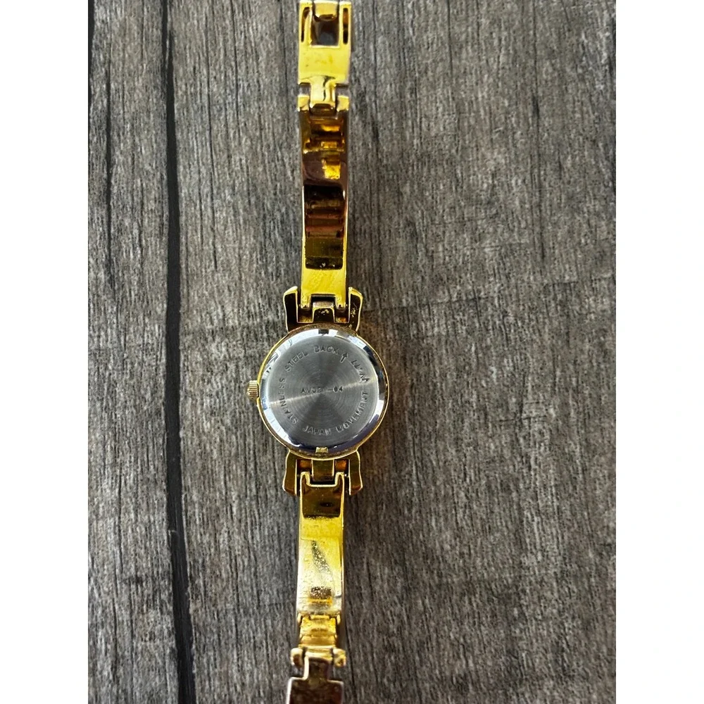 Vintage Two Tone Gold Silver Women‎ Watch Crystal Accent Roman Numeral AV021-04